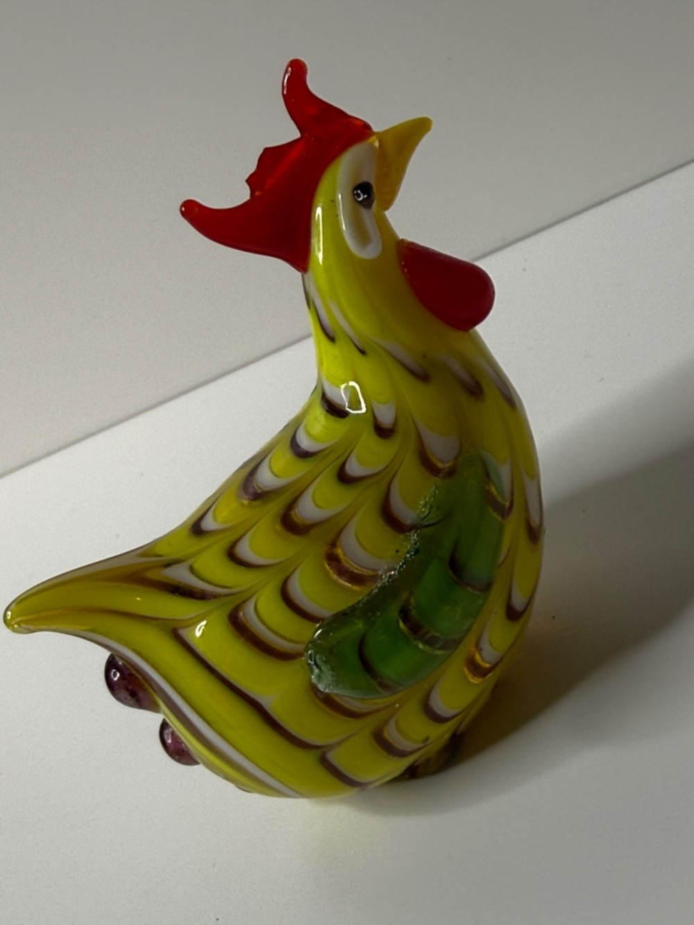 Imperfect Lenox Yellow Glass Chicken Figurine vintage brightly colored glass - Picture 8 of 13